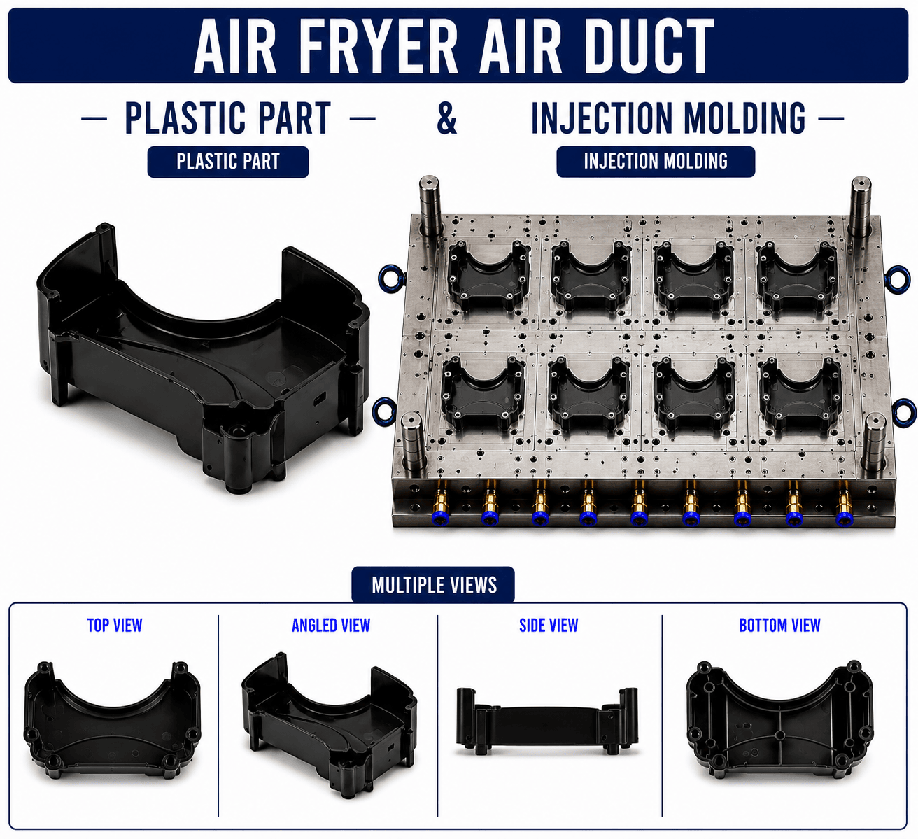 Air Fryer Plastic Air Duct Mould and Moulding Service